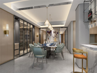 现代餐厅 现代餐桌椅